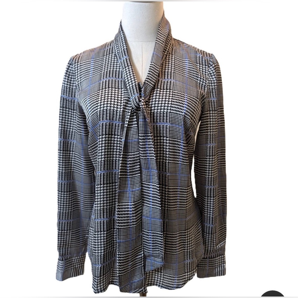 Brooks Brothers Monochrome Checkered Blouse